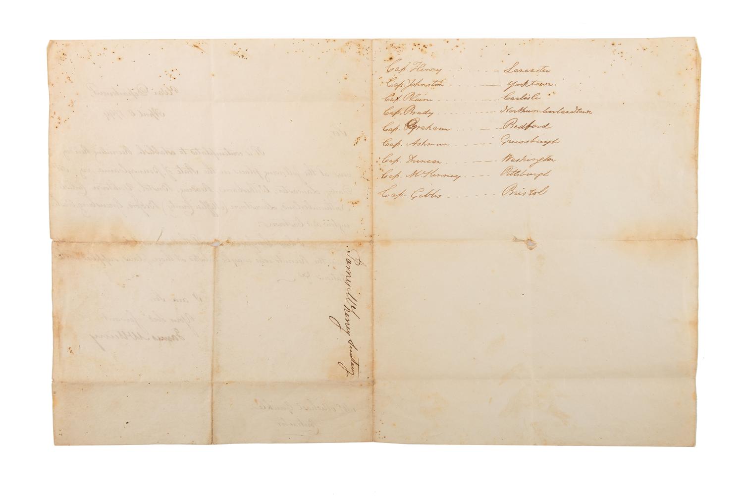 [SIGNER CONSTITUTION] LS by James McHenry, Secretary of War, 8 April 1799.