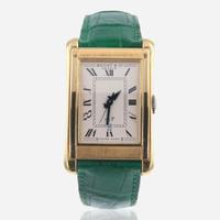 18K Yellow Gold Bedat & Co. No. 7 Watch with Green Leather Band Swiss