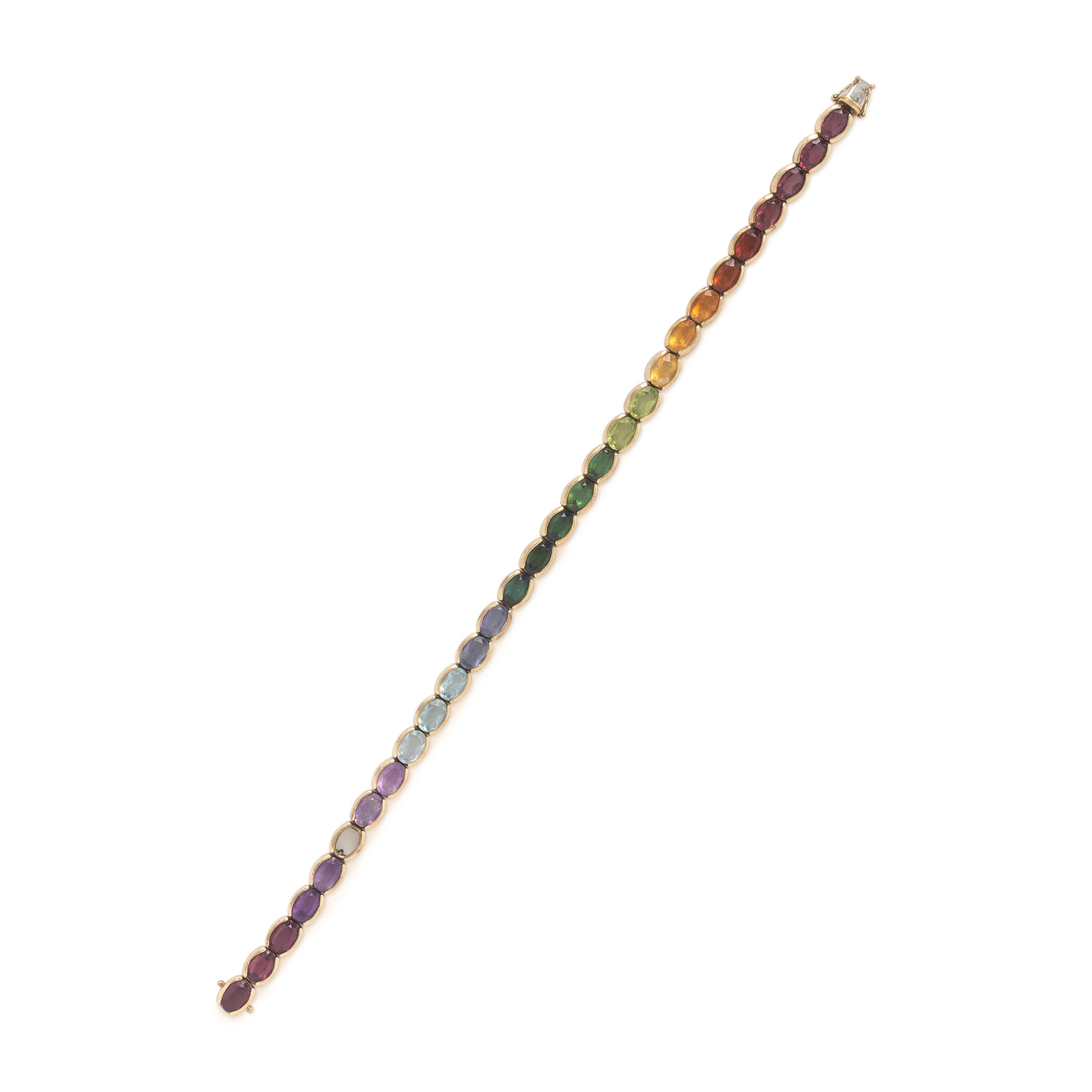 Yellow Gold and Multigem Bracelet