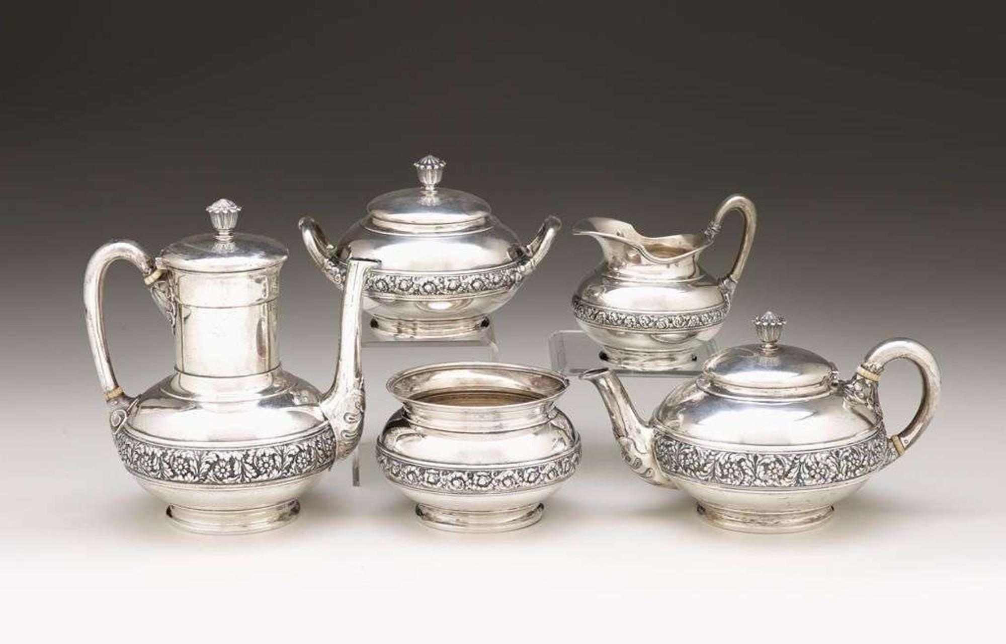 Sterling silver tea and coffee service tiffany & co., new york, ny, late 19th century