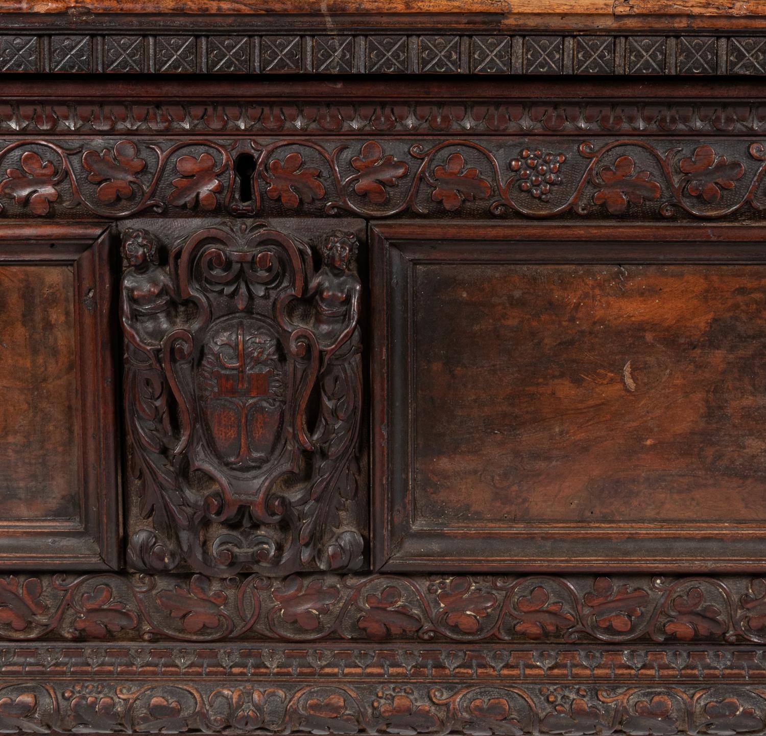 An Italian Carved Walnut Cassone