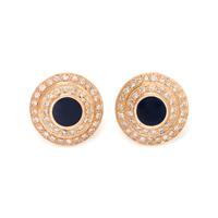 DIAMOND AND ENAMEL CUFFLINKS