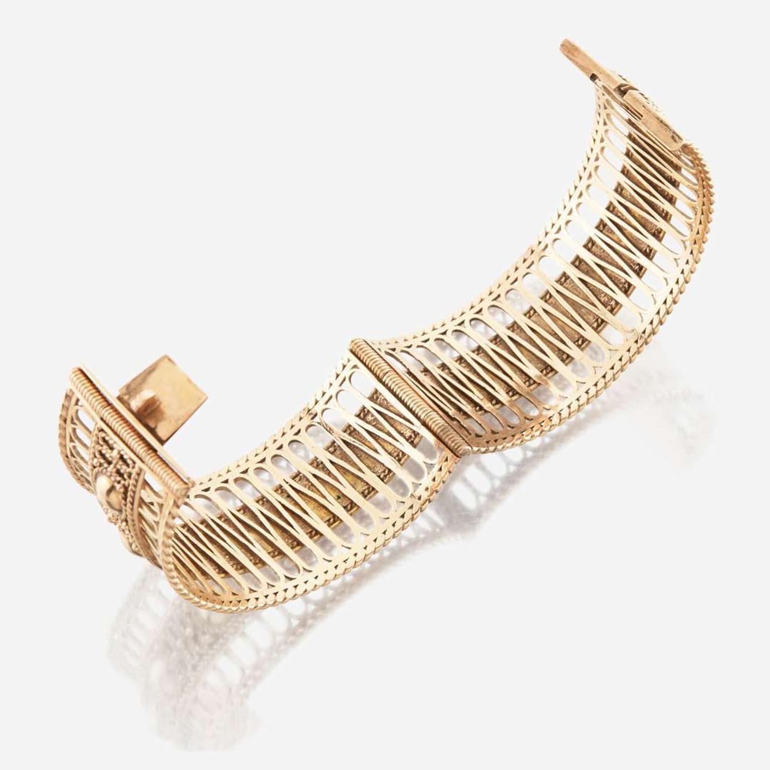 A gold bracelet