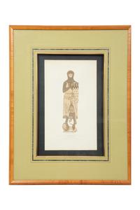 A Group of Four Framed Color Prints of Medievel Knights Taken from Brass Rubbings
