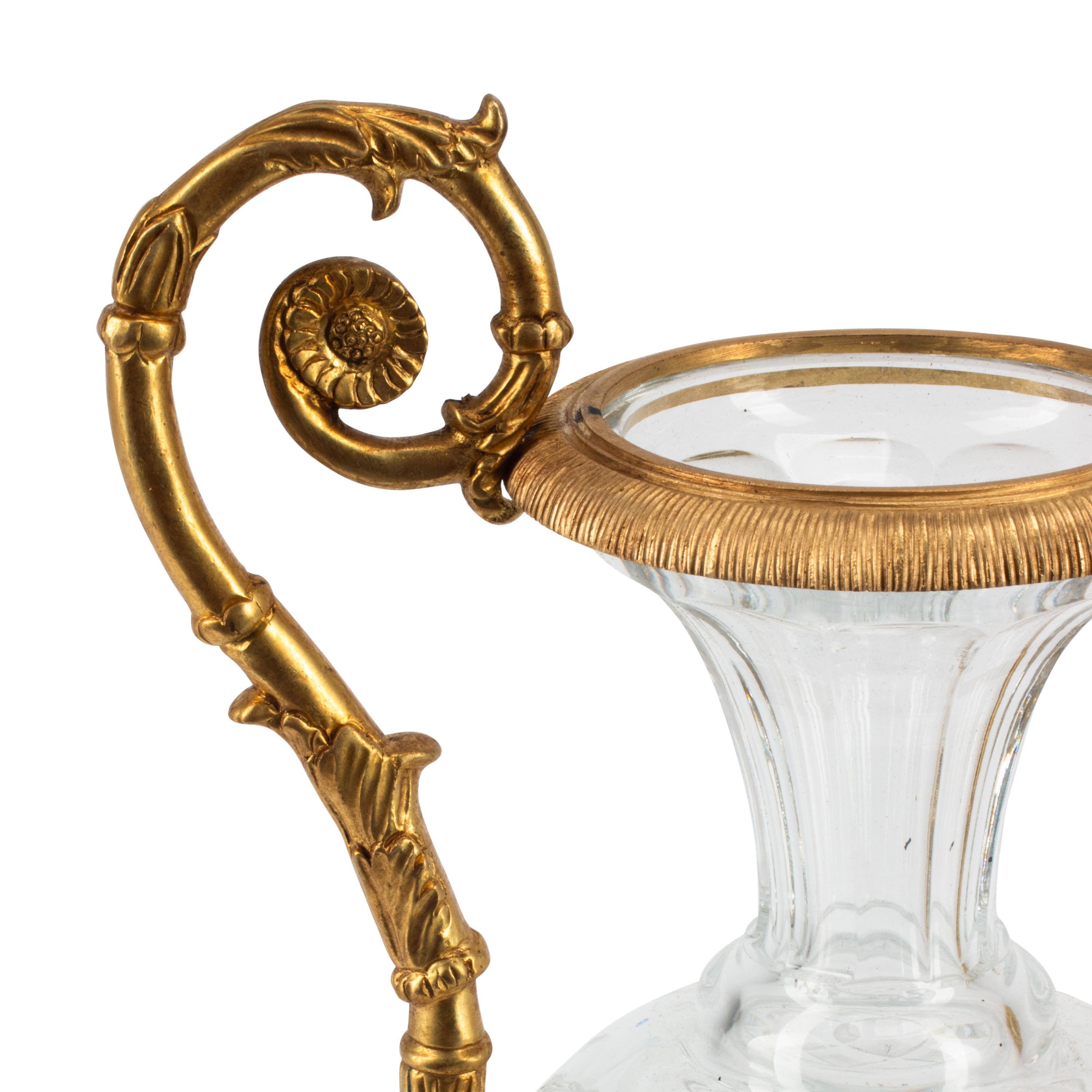 A Pair of Empire Style Gilt Metal Mounted Cut Glass Vases
