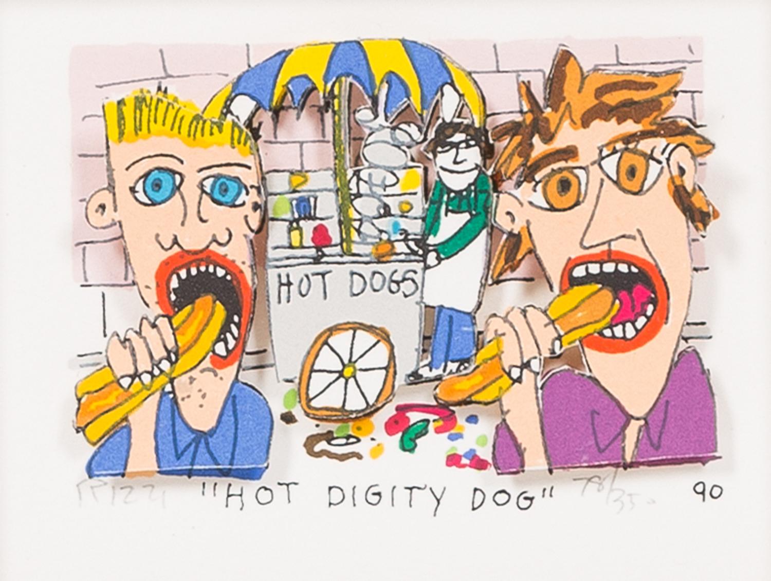 James Rizzi, (American, 1950-2011), Hot Digity Dog, 1990