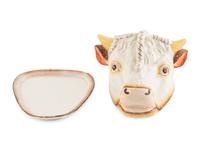 A Whimsical Glazed Earthenware Steer-Form Cheese Dome