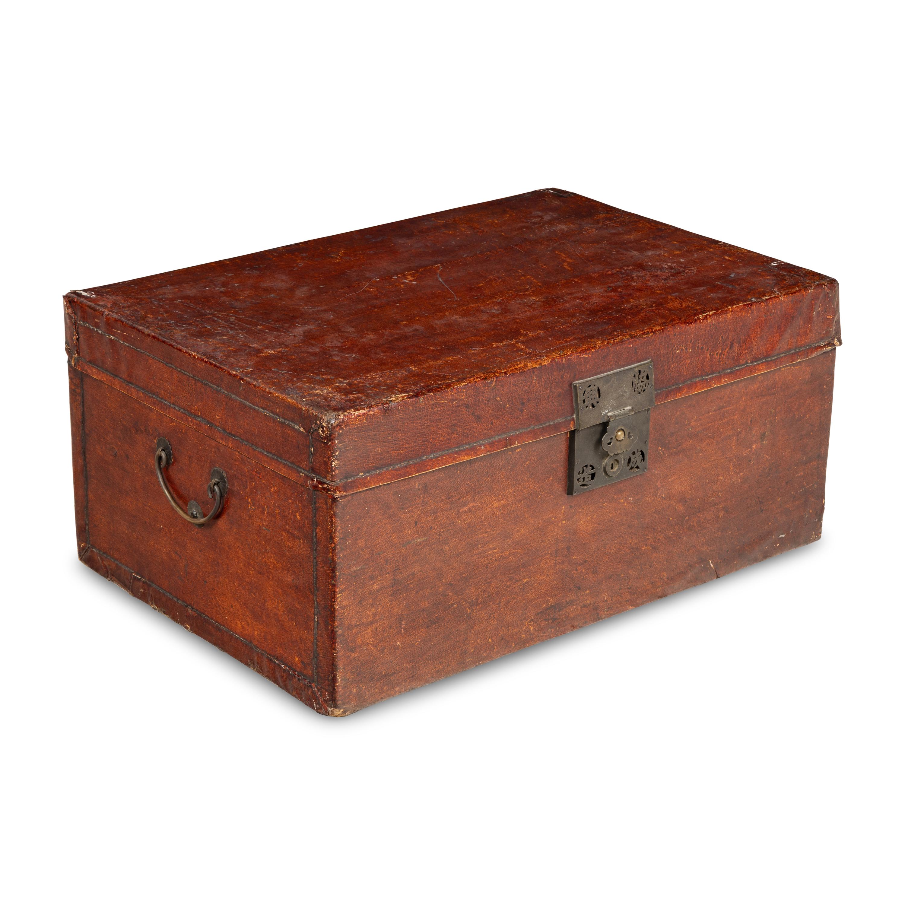 A Chinese Parchment Veneer Trunk