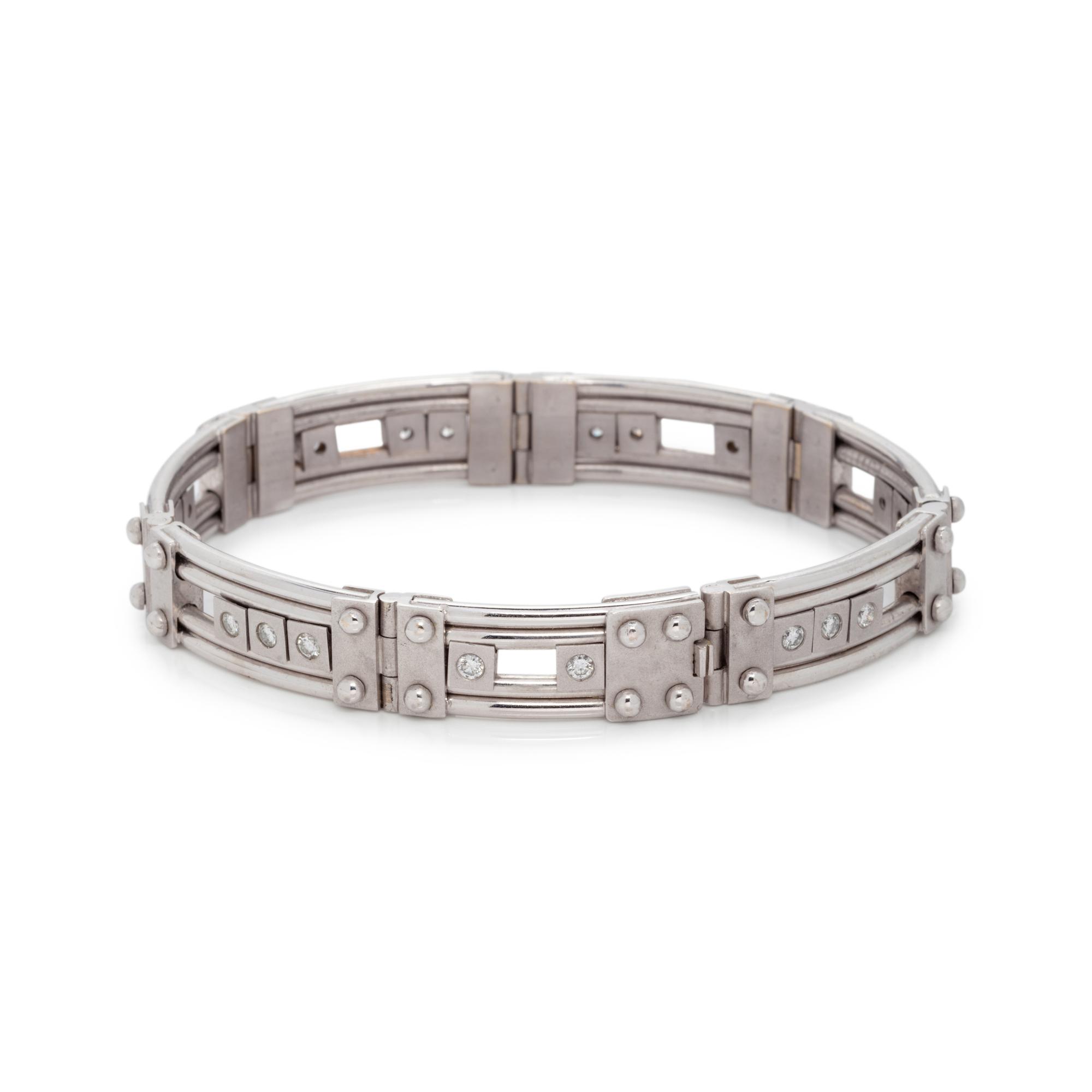 WHITE GOLD AND DIAMOND SLIDE BRACELET