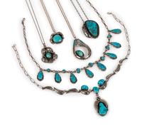 Navajo and Zuni Silver and Turquoise Pendants AND Necklaces