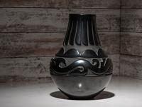 Carved Blackware Pottery Vase