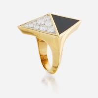 A gold, diamond, and onyx ring, Asprey