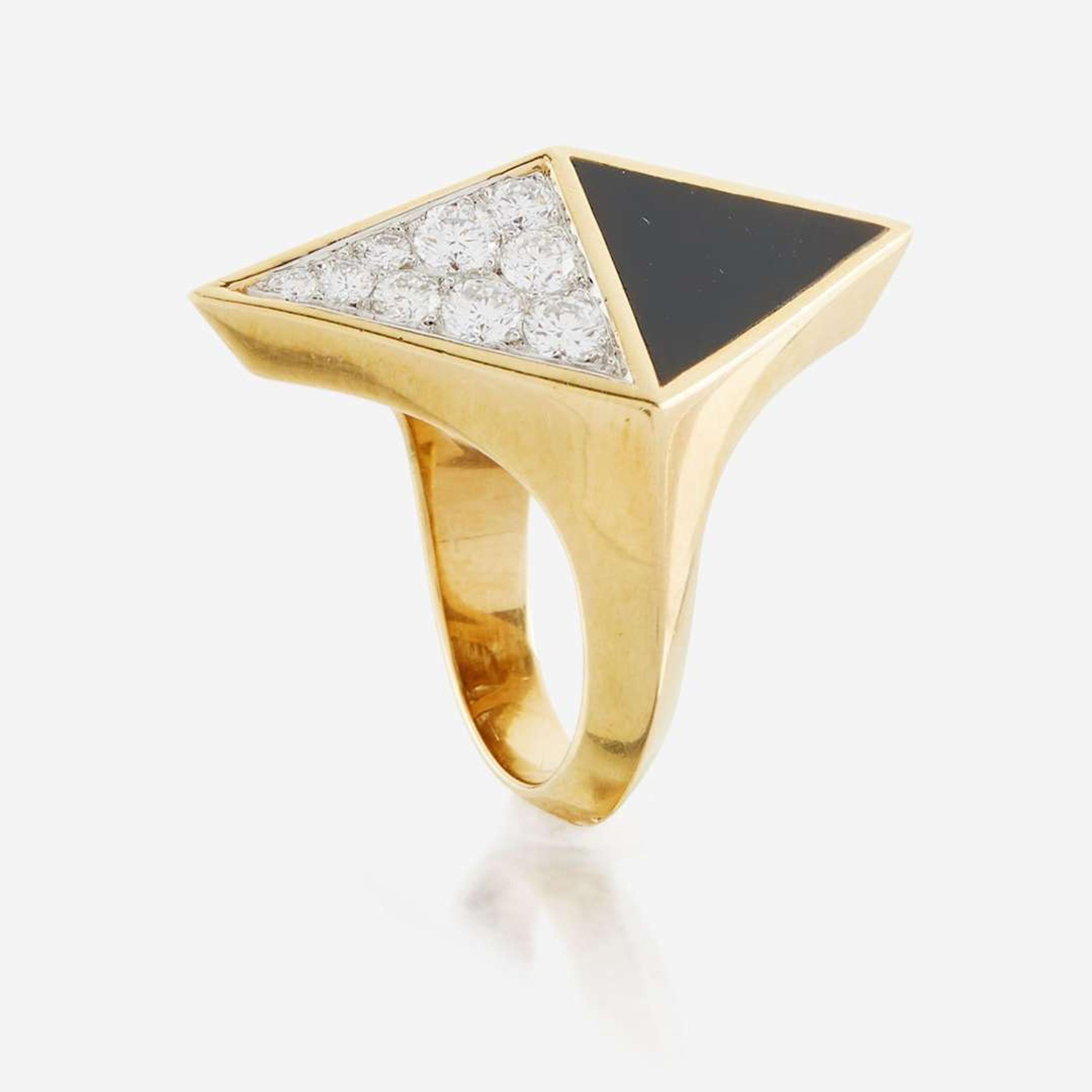 A gold, diamond, and onyx ring, Asprey