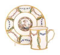 A Sèvres Porcelain Cup and Saucer ( Gobelet 'Litron' et sa Soucoupe, 3ème Grandeur )