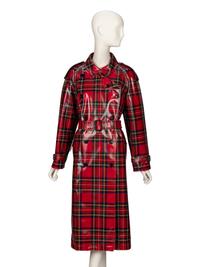 Burberry, Laminated Plaid Trench Coat
