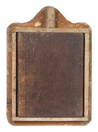 A Russian Pressed Brass Oklad Mounted Icon in Case