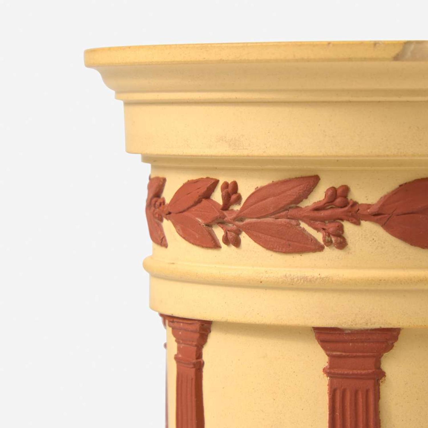 A Wedgwood Rosso Antico-Decorated Caneware Column-Form Base UK, circa 1790