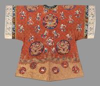 An Apricot Ground Embroidered Silk Lady’s Informal Robe