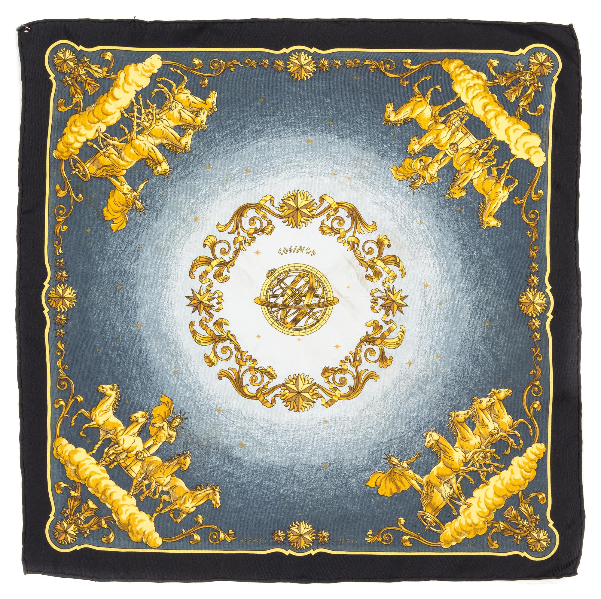 An Hermes Silk Pocket Square, 16" x 16"