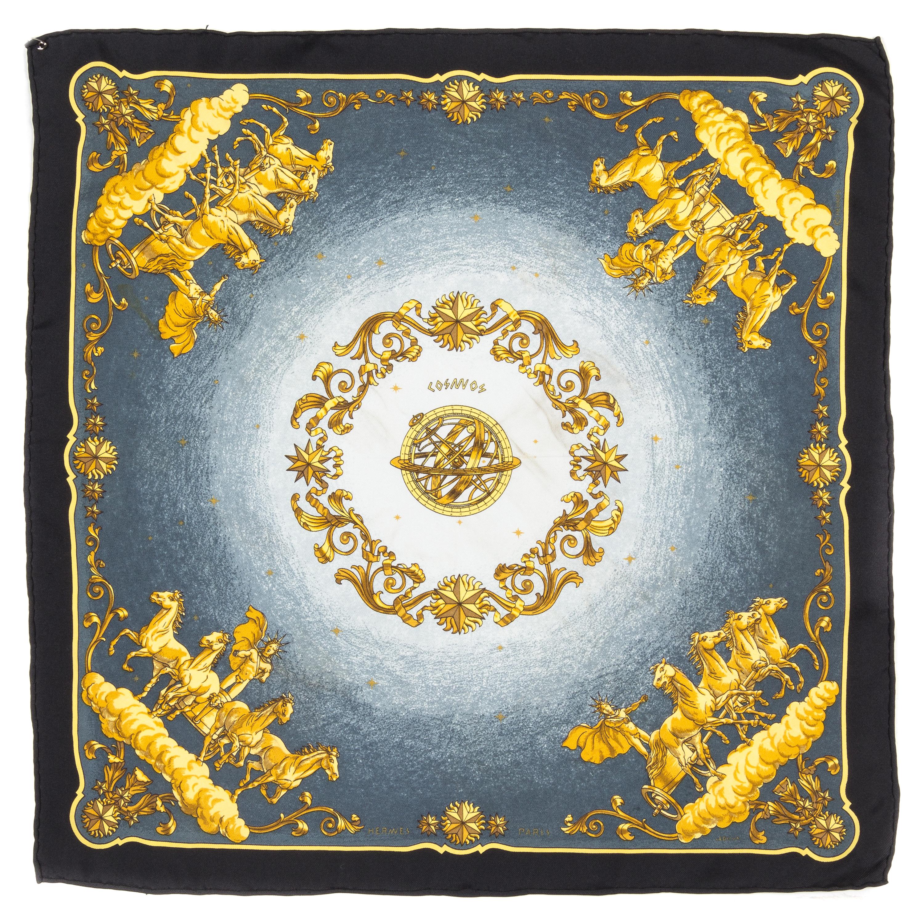 An Hermes Silk Pocket Square, 16" x 16"