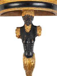 An Italian Painted and Parcel Gilt Satyr-Form Console Table