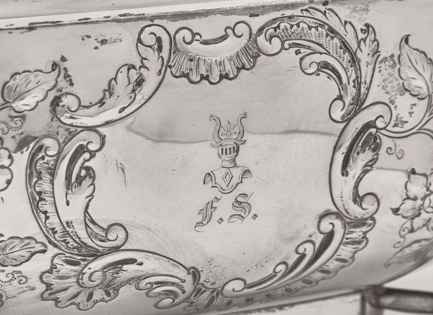 A silver biscuit box and covered sugar dish, Ball, Tompkins & Black (active 1839-1851), New York, NY, and Samuel Kirk (founded 1815), Baltimore, MD, circa 1828-1851