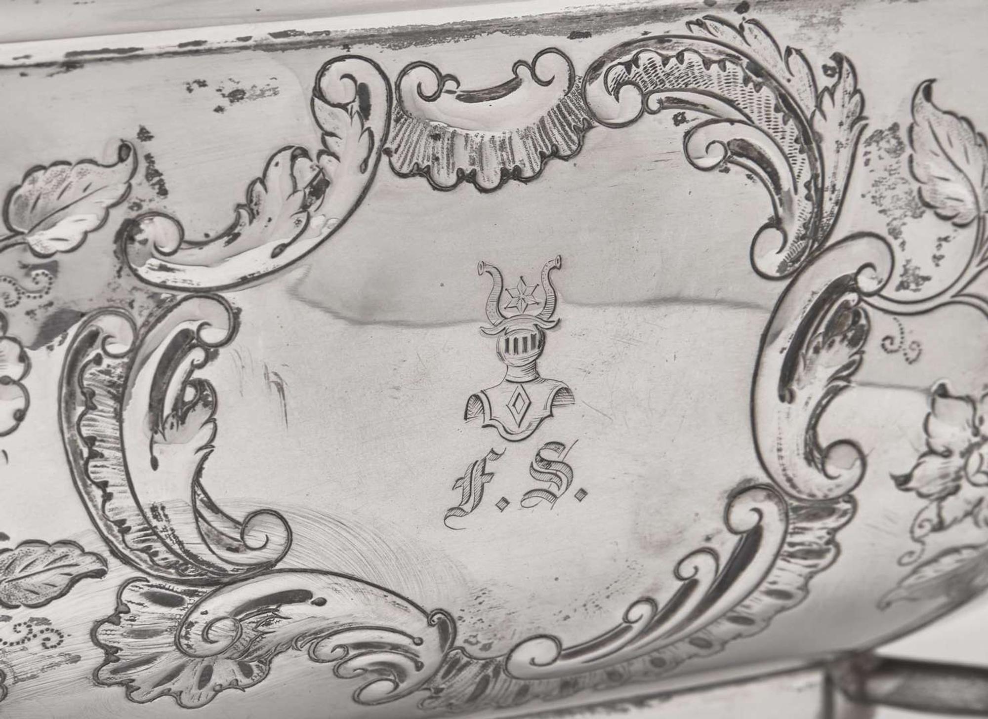 A silver biscuit box and covered sugar dish, Ball, Tompkins & Black (active 1839-1851), New York, NY, and Samuel Kirk (founded 1815), Baltimore, MD, circa 1828-1851