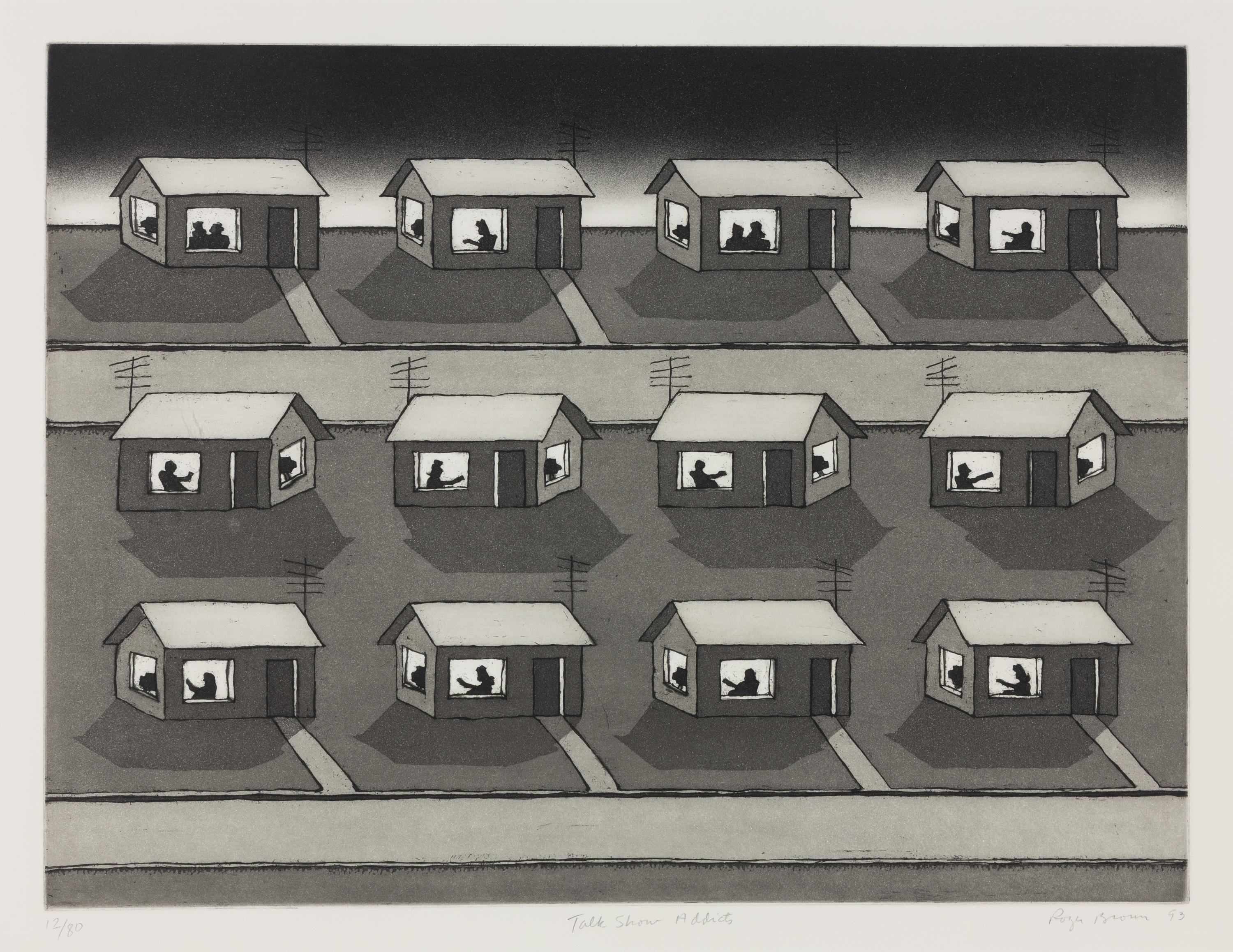 Roger Brown (American, 1941-1997) — Talk Show Addicts (from A.G.B. 1+10 Portfolio), 1993