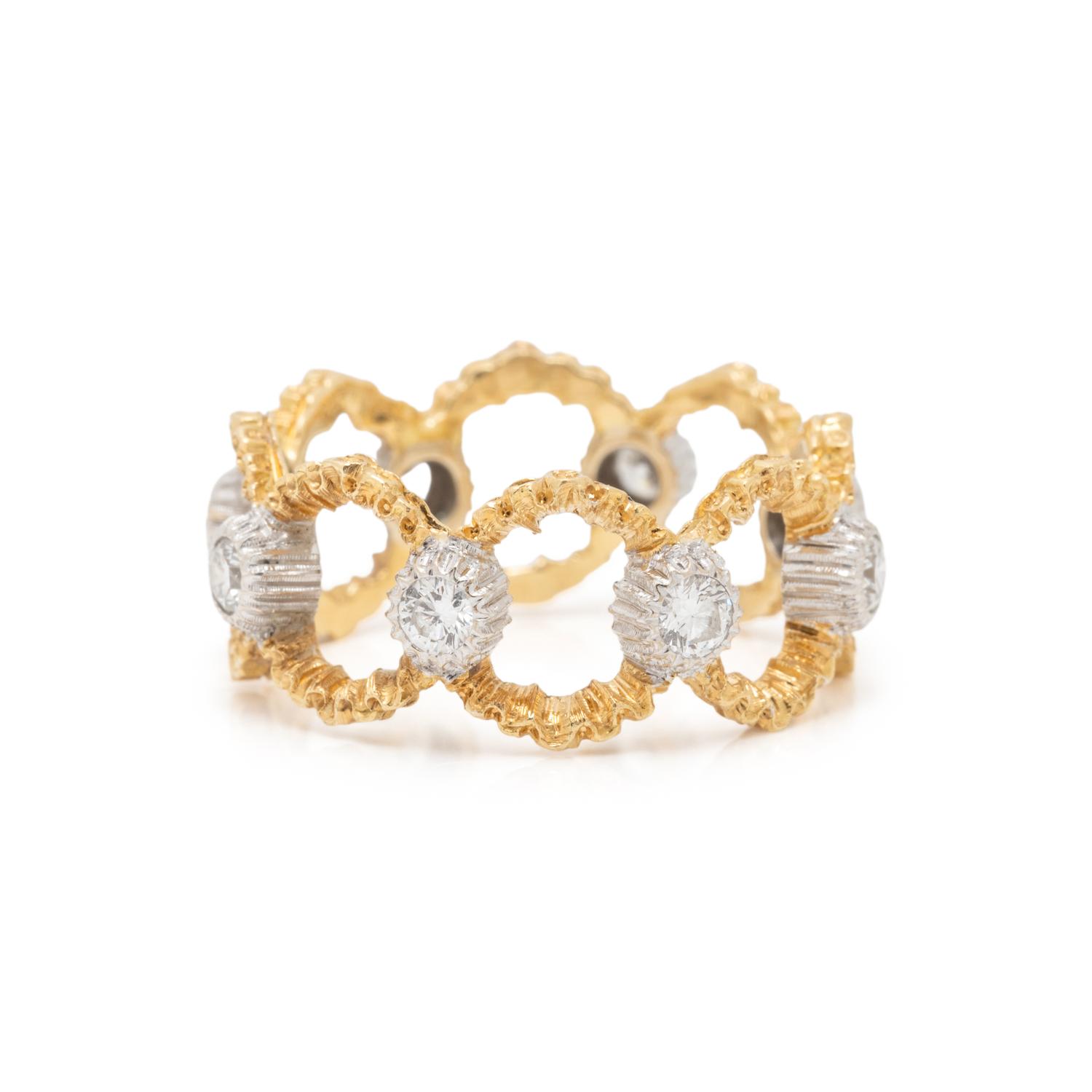 BUCCELLATI, BICOLOR GOLD AND DIAMOND RING
