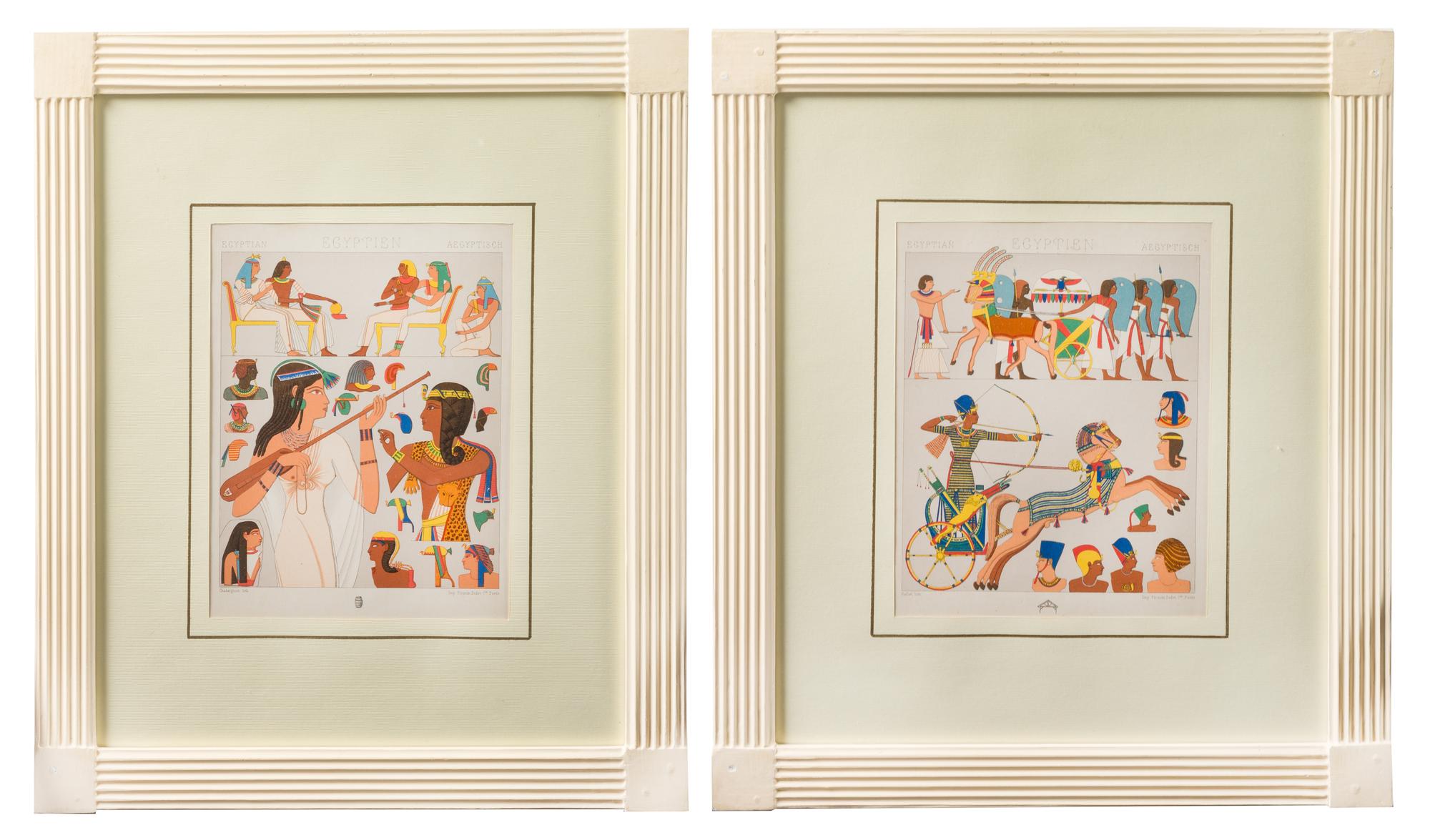 A Pair of French Chromolithographs Plate: 6 3/4 x 5 7/8 inches.