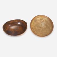 A double handled oval burl bowl Northeastern United States, 19th century