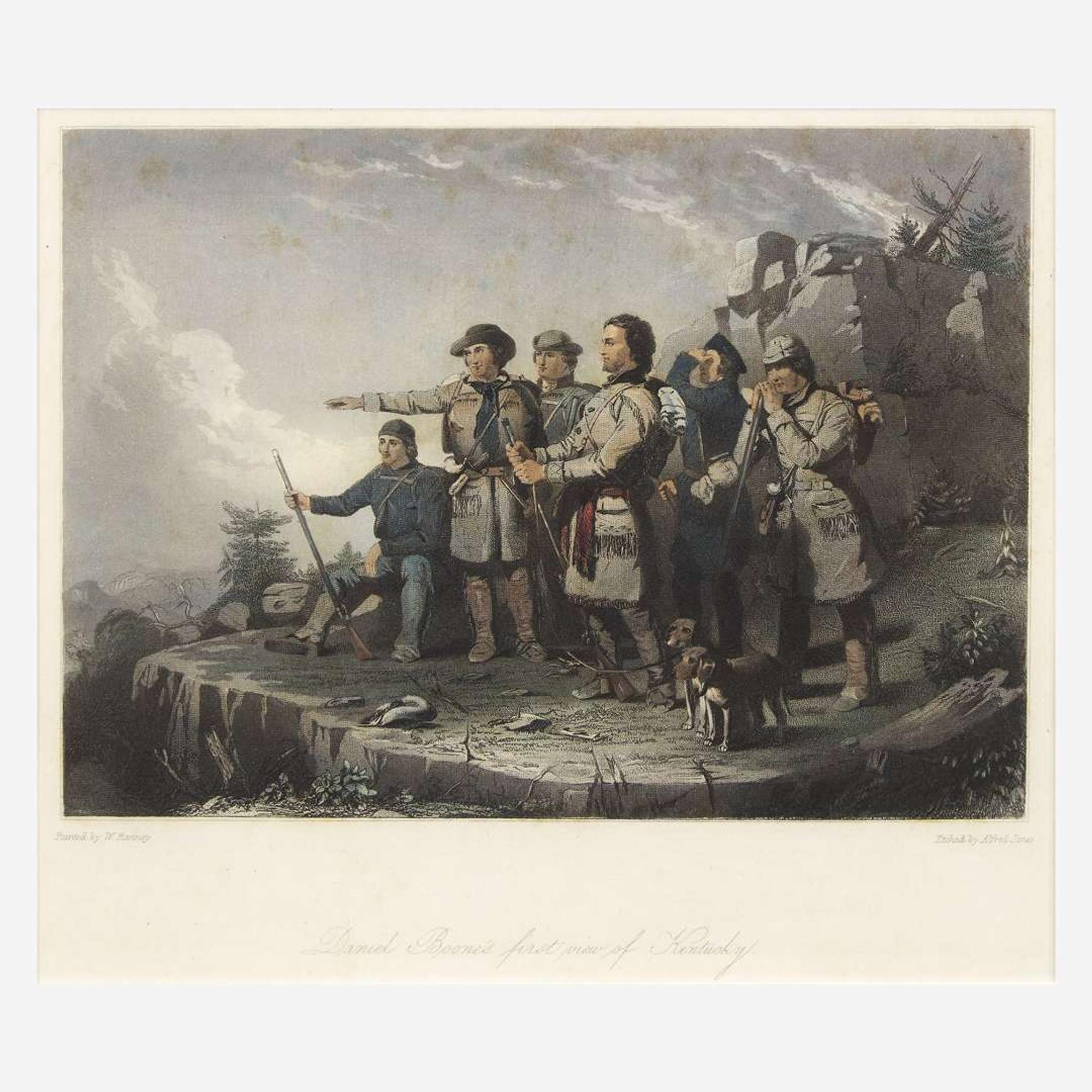 After William Tylee Ranney (1813-1857) Two Works: Daniel Boone's First View of Kentucky and The Trapper's Last Shot, 1850