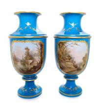 A Pair of Sevres Porcelain Vases Height 23 inches. — 19TH CENTURY