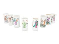 A Group of Eight Chinese Export Porcelain Cylindrical Cups