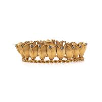 LA TRIOMPHE, YELLOW GOLD AND SAPPHIRE TULIP BRACELET