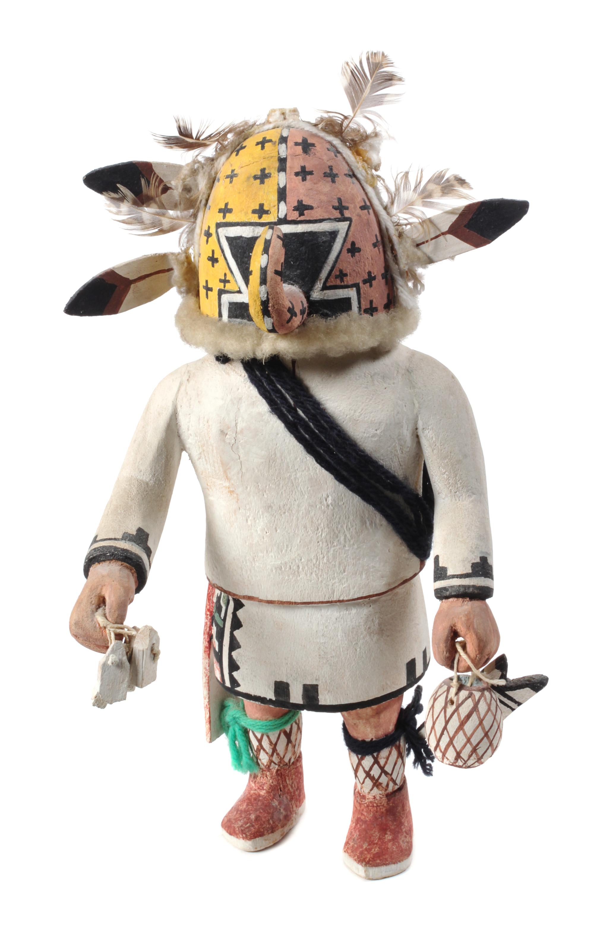 Contemporary Carved Wood Polychrome Kachina Height 11 inches