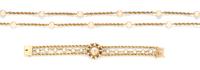 A Collection of 14 Karat Yellow Gold and Cultured Pearl Jewelry, 33.40 dwts.
