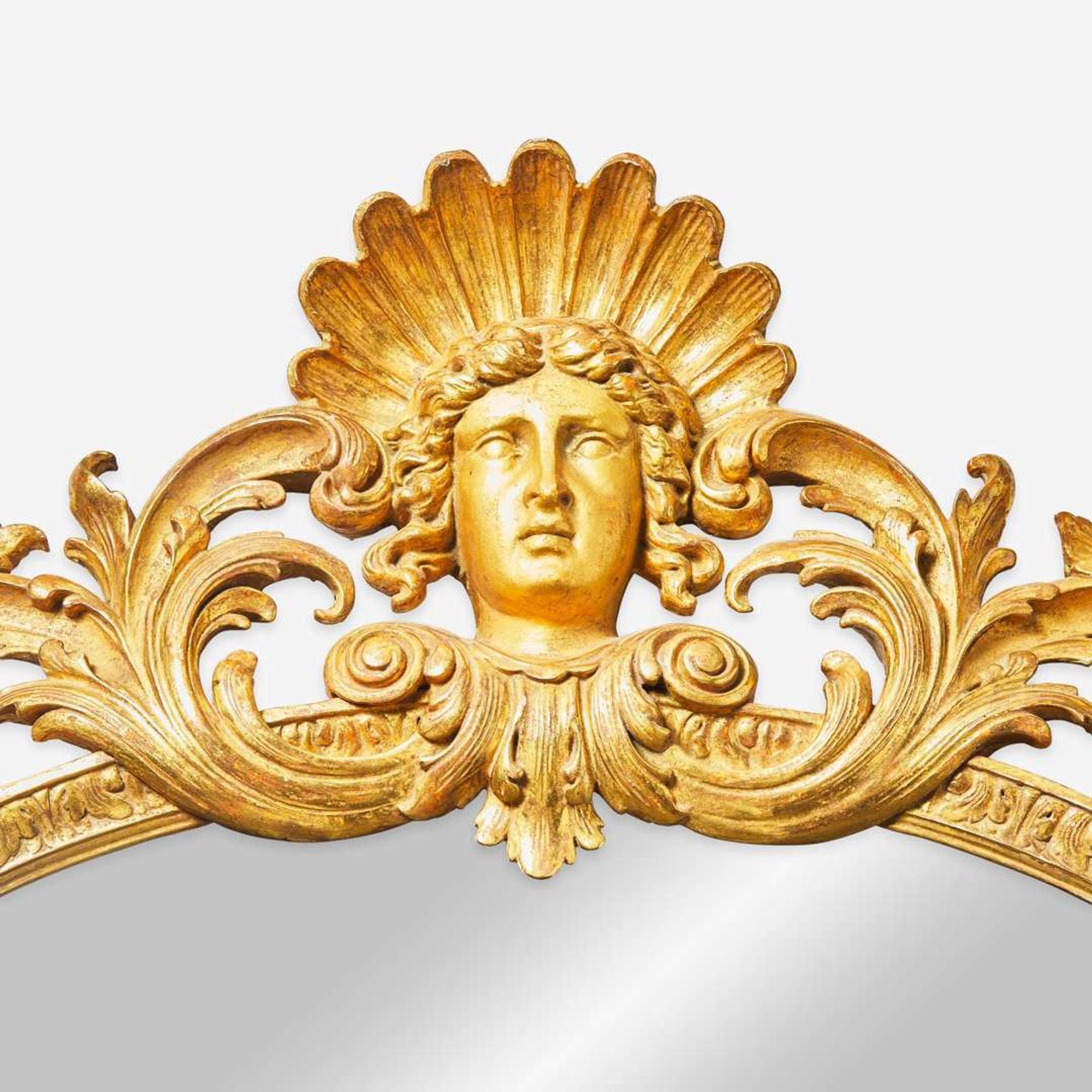A Victorian giltwood overmantel mirror late 19th century