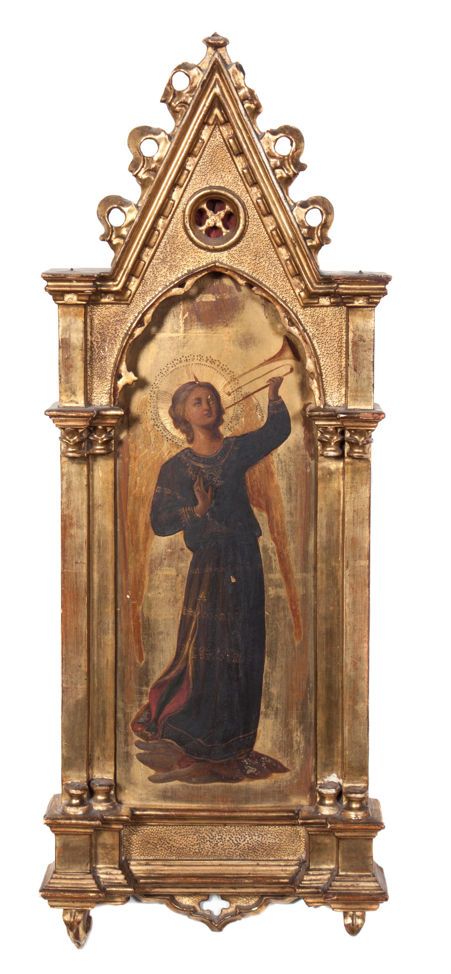 A Gothic Revival Decorative Painting Height overall 27 inches. — AFTER FRA ANGELICO (ITALIAN, 1395-1455)