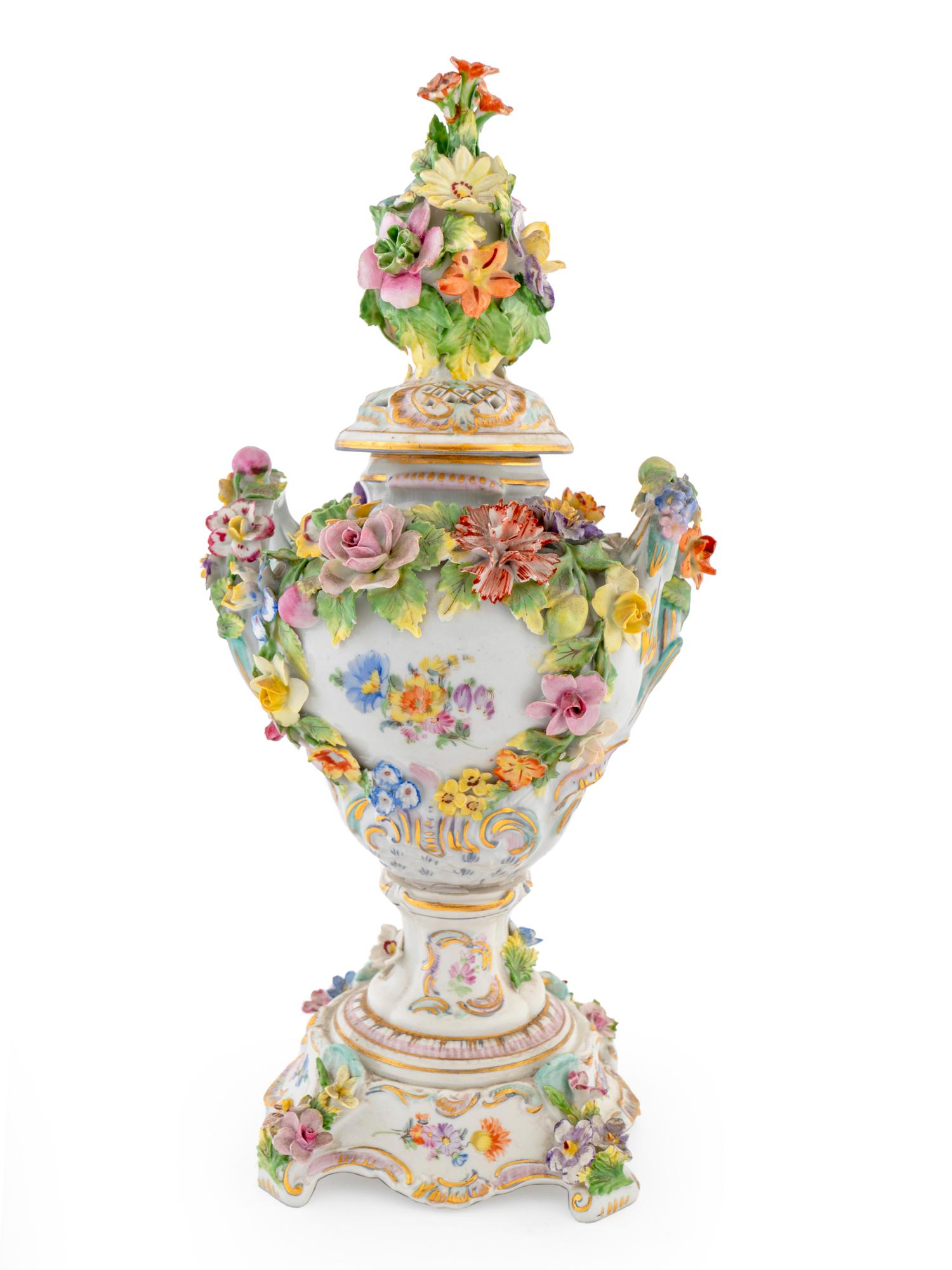 A Dresden Porcelain Potpourri Vase — EARLY 20TH CENTURY
