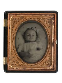 [EARLY PHOTOGRAPHY]. A pair of post-mortem tintypes of children, comprising: