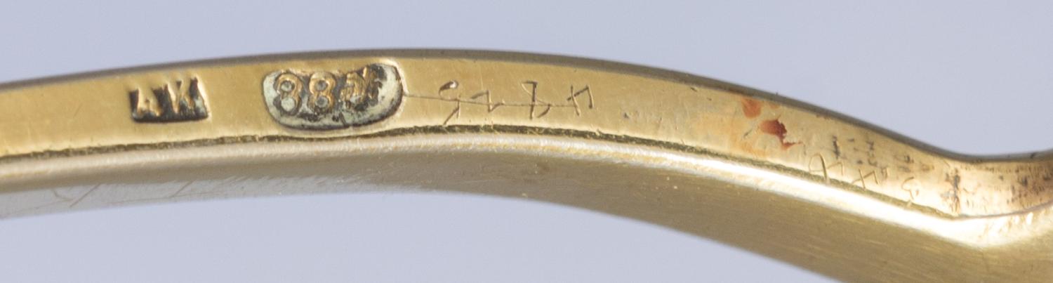 A Russian Silver-Gilt and Enamel Serving Spoon, Mark of Antip Kuzmichev, Moscow, late 19th/early 20th century, the handle and bowl inte