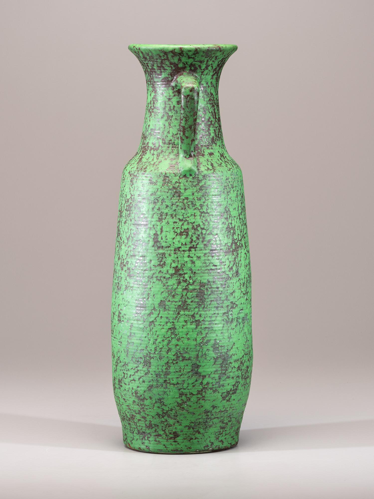 Coppertone Monumental Two-Handled Floor Vase