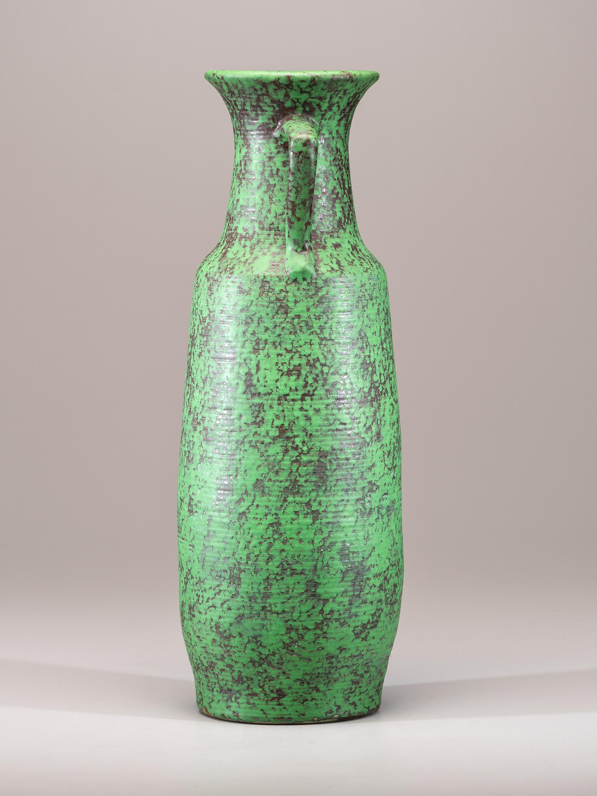 Coppertone Monumental Two-Handled Floor Vase