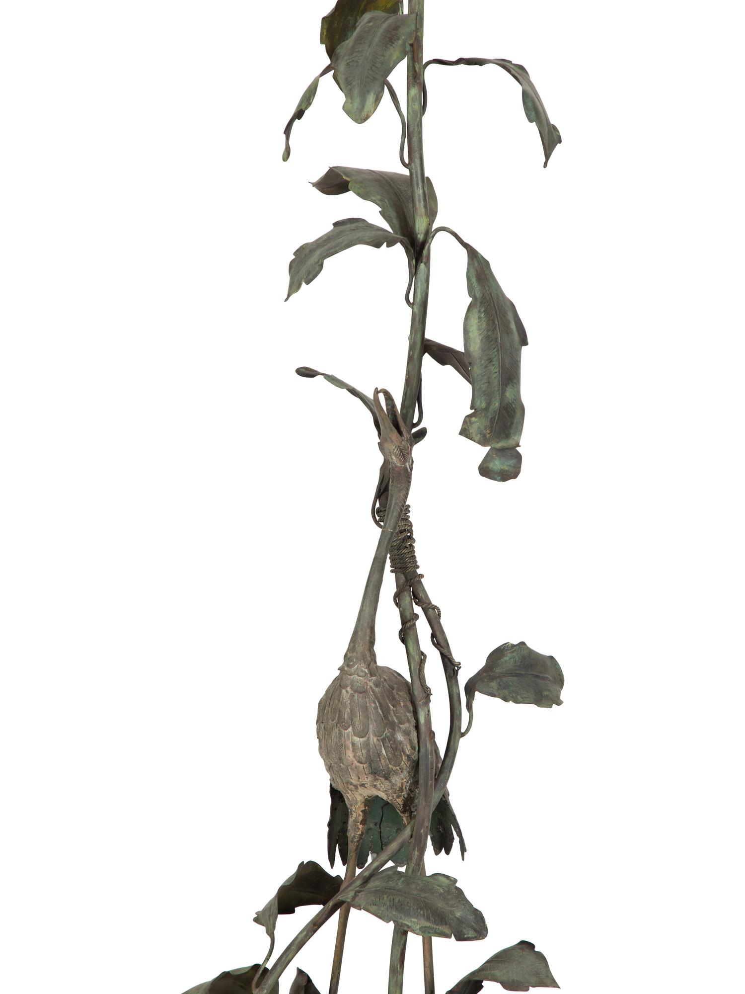 A Pair of Whimsical Painted Metal Floor Lamps