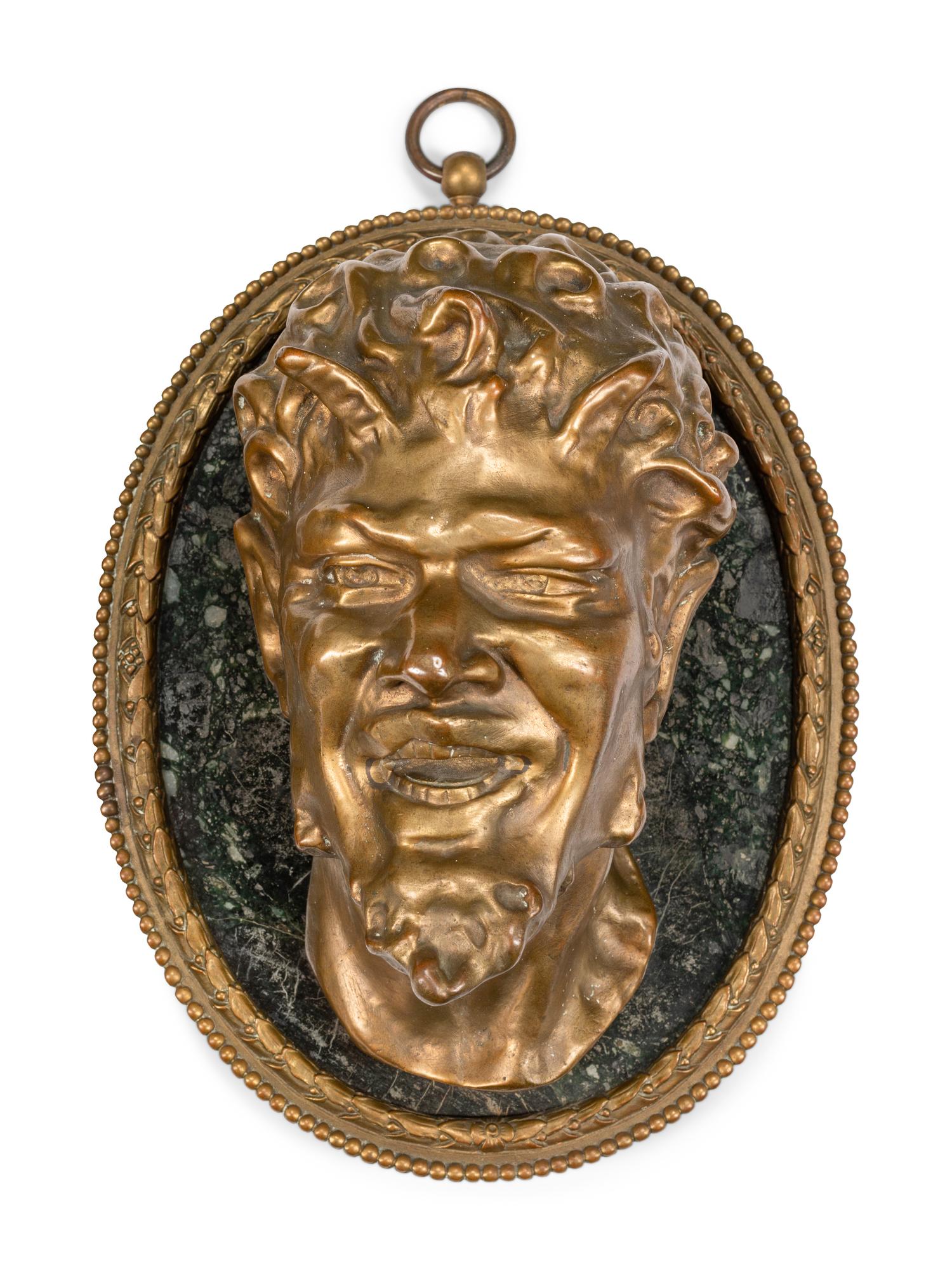 A Pair of French Gilt Bronze and Marble Relief Plaques After Claude Michel (Clodion)