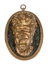 A Pair of French Gilt Bronze and Marble Relief Plaques After Claude Michel (Clodion)