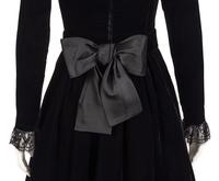 Yves Saint Laurent Haute Couture Black Velvet Dress and Belt, ca. 1980