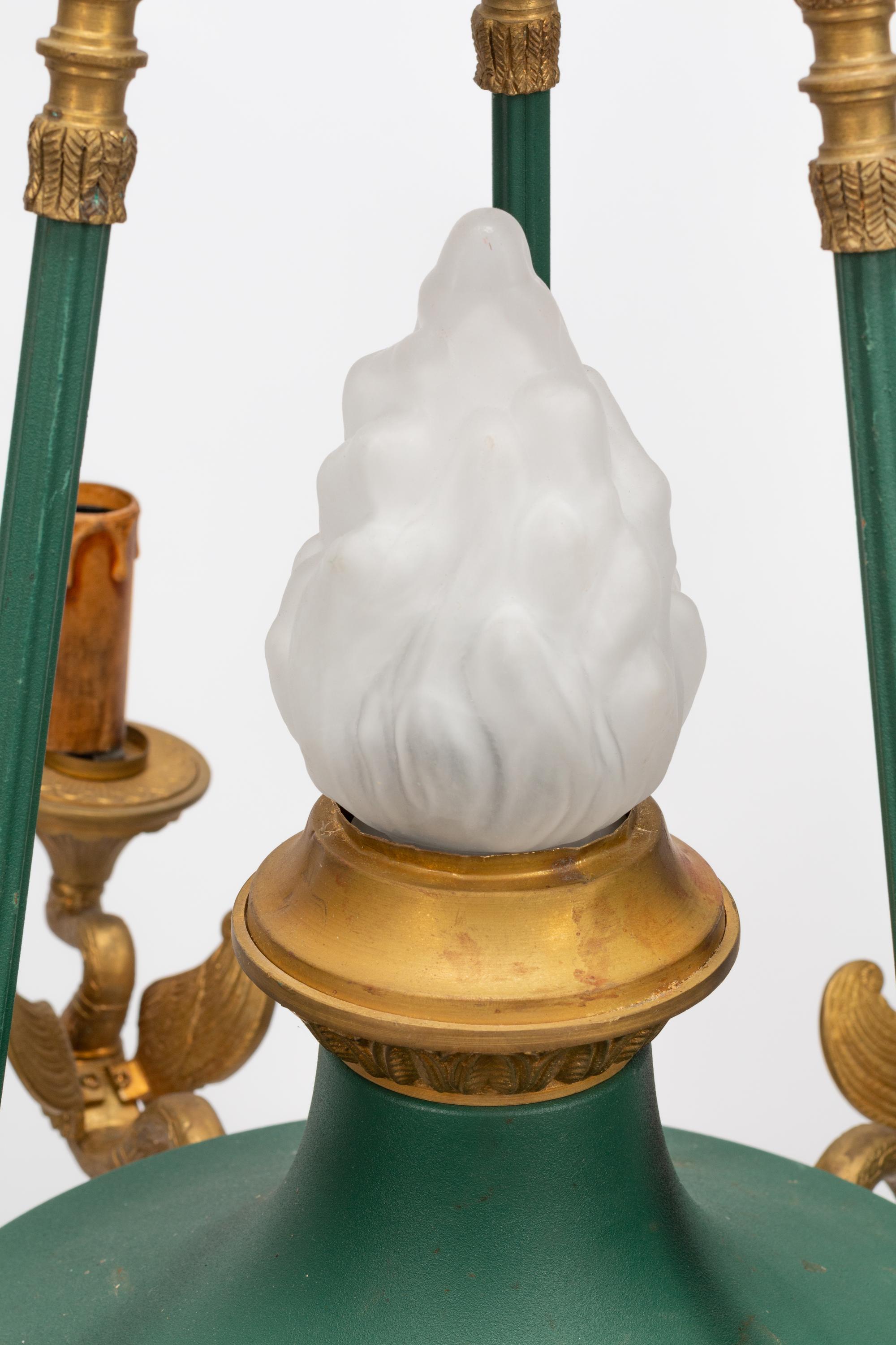 A Pair of Empire Style Seven-Light Chandeliers