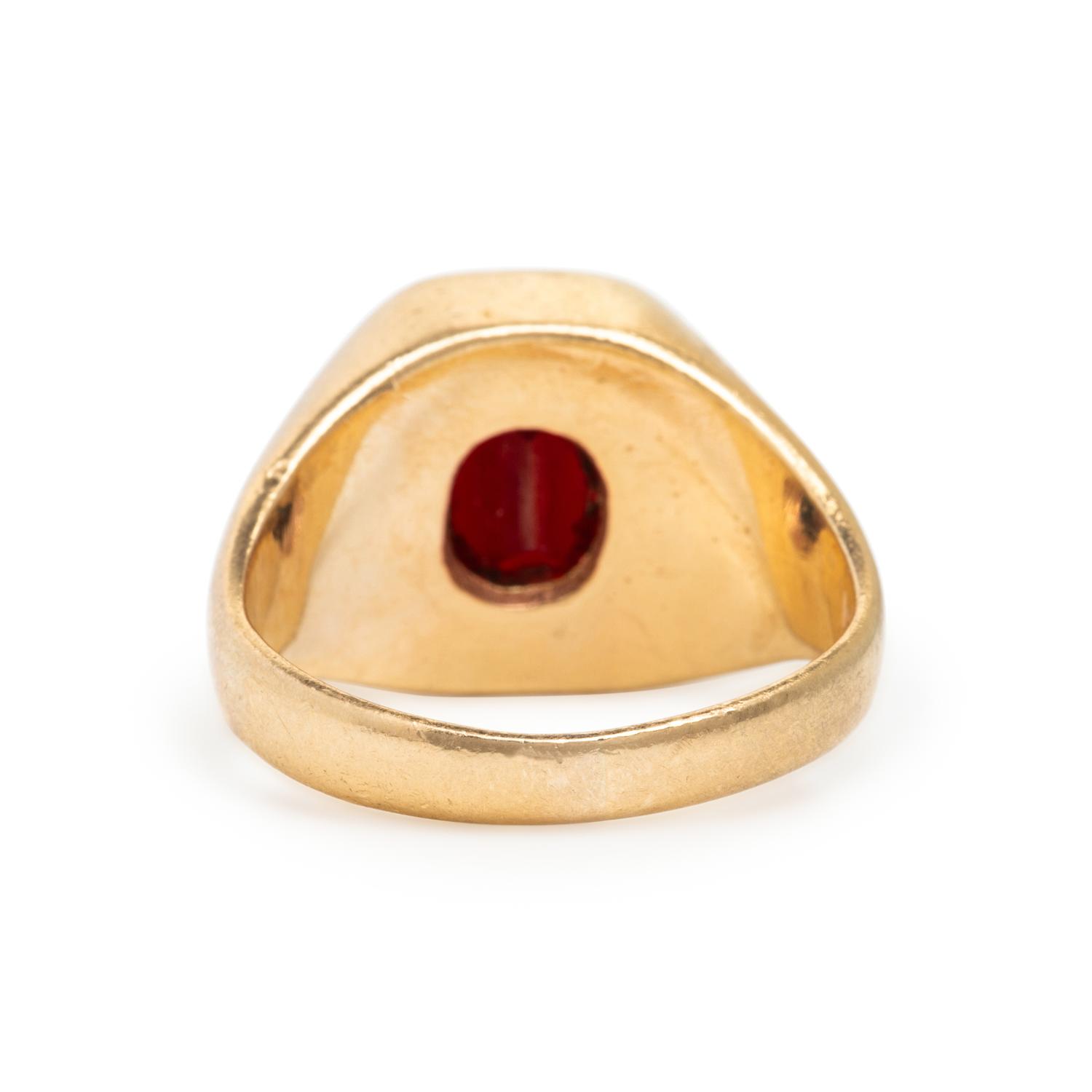 Garnet and Yellow Gold Ring
